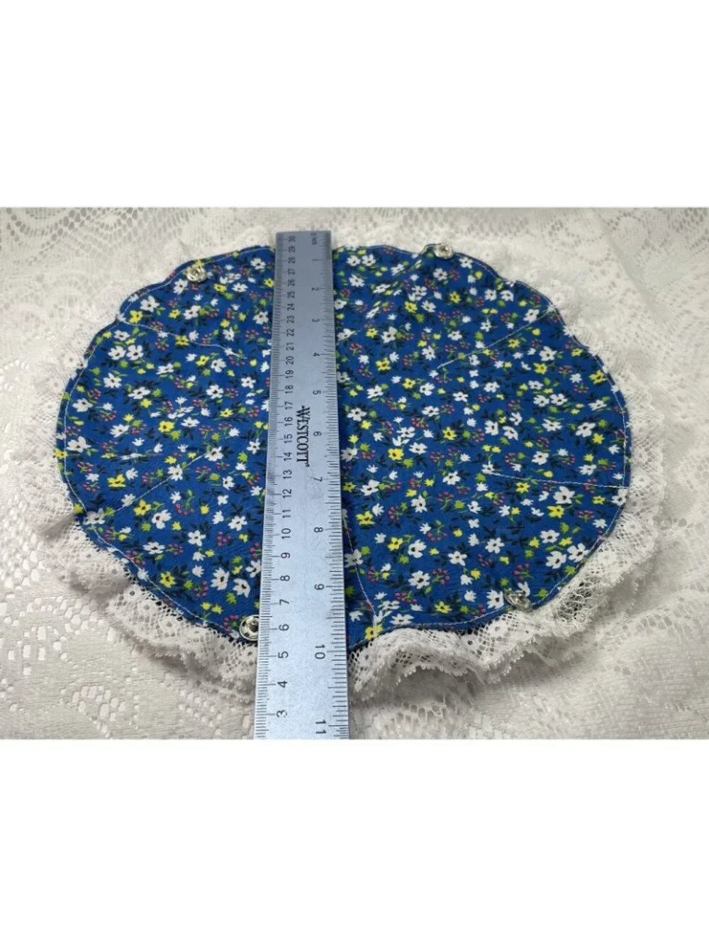 Vintage Print Fabric Egg Basket:  Handmade Country Farmhouse Decor Laced Cotton